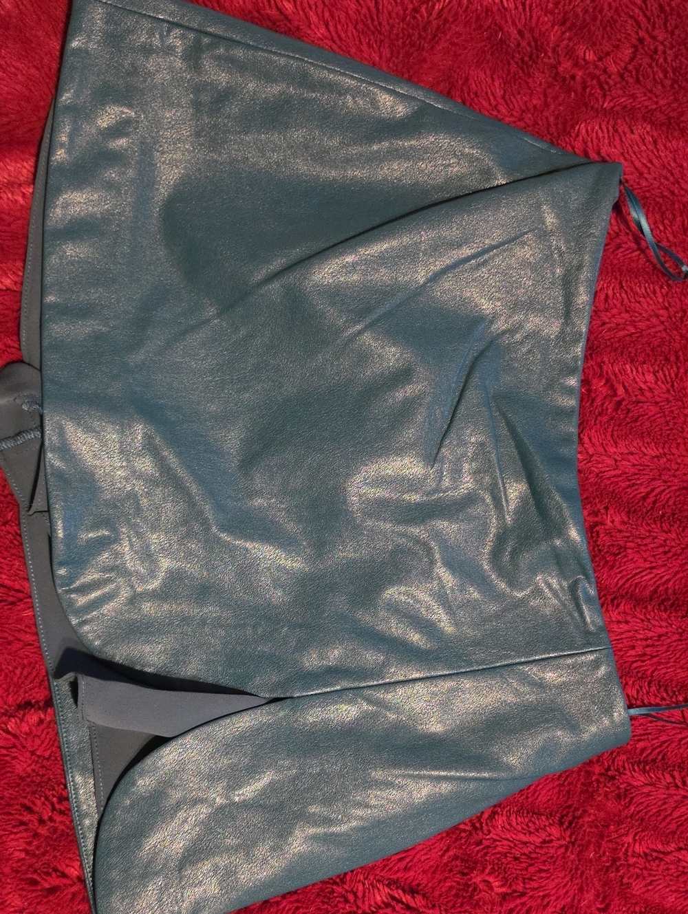 Amanda Uprichard Teal Faux Leather Skort
